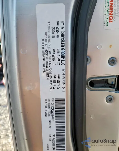 2012 Chrysler 300 Limited z USA, uszkodzony, nr VIN 2C3CCACG2CH246071